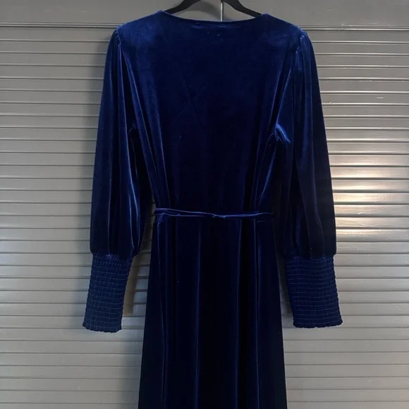 NWT Belle and Bloom Royal Blue Velvet Maxi Dress - Picture 5 of 8